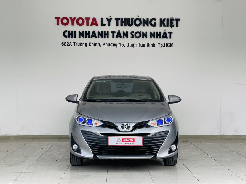 Toyota Tây Ninh, bán xe Vios 1.5E CVT cũ, số tự động, đời 2019 màu bạc, có hỗ trợ trả góp.